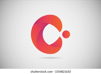 Letter C logo gradient simple elegant flat design. creative logo vector for company or event. abstract font and alphabet modern logo. purple pink and orange gradient logo.