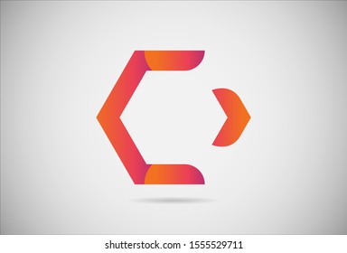 Letter C logo gradient simple elegant flat design. creative logo vector. abstract font and alphabet modern logo. purple pink and orange gradient logo.