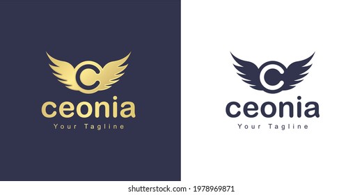 The letter C logo has a flying concept