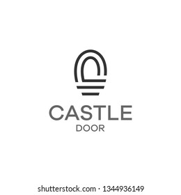 Letter c logo icon design template elements, castle door