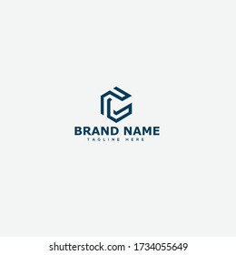 Elementos de la plantilla de diseño de iconos del logotipo de la letra C 