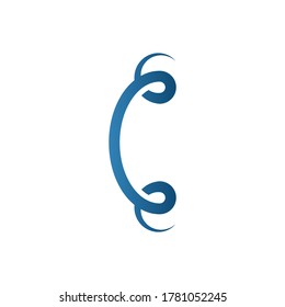 Elementos de la plantilla de diseño de iconos del logotipo de la letra C