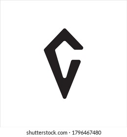 Logo-Design des Buchstaben C, Vektorgrafik, Monochrome-Stiel
