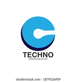 Design-Vorlage für das Logo des Buchstaben C. Technology Abstrakte Line Connection Circle Vector Logotype
