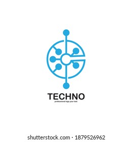 Letter C Logo Icon Design Template. Technology Abstract Line Connection Circle Vector Logotype
