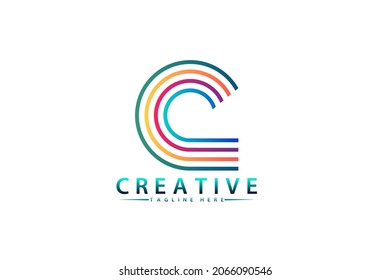 Letter C logo icon design element template, on white background
