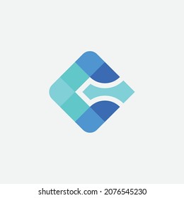 Plantilla vectorial de diseño de icono de logotipo de carta c