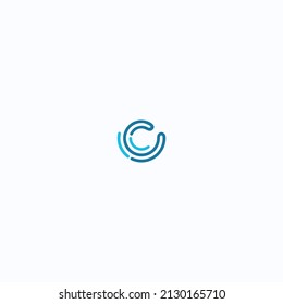 Letter C Logo Icon Design Template. Abstract Technology Circle Connection Line Vector Logotype