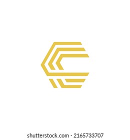 logotipo de letra inicial abstracta C en color amarillo aislado en color blanco aplicado para el pago criptográfico para el logotipo de tienda en línea también adecuado para las marcas o empresas que tengan el nombre inicial C o CC