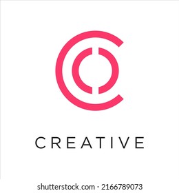 Elementos de la plantilla de diseño de iconos del logotipo de la letra C