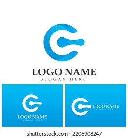 Elementos de la plantilla de diseño de iconos de logotipo C y C de la letra