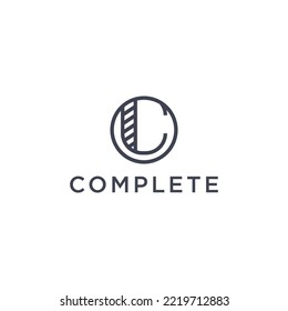 Plantilla de diseño de icono de logotipo C para vector plano
