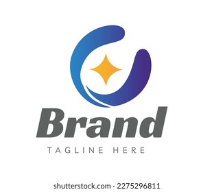 Elementos de la plantilla de diseño de iconos del logotipo de la letra C. Logo creativo con letra inicial C con icono estrella. Usable para marca y logotipos de negocios.
