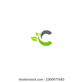 Letter C logo icon design template elements. Vector color sign. ECO , Leaf C letter logo.