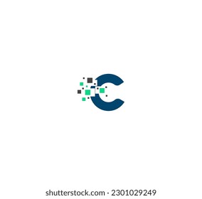 Letter C logo icon design template elements. Vector color sign. Technology C logo.