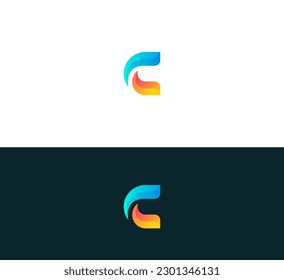 Letter C logo icon design template elements. Vector color sign. 3D colorful C letter logo.