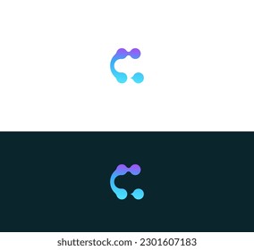 Elementos de la plantilla de diseño de iconos del logotipo de la letra C. Signo de color del vector. Logo de Technology C.