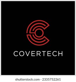 Letter C Logo Icon Design Template. Technology Abstract Line Connection Circle Vector Logotype