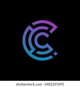 Elementos de la plantilla de diseño de iconos del logotipo de la letra C