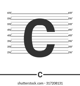 Letter C logo icon design .  Concept  white police lineup or mugshot vector background