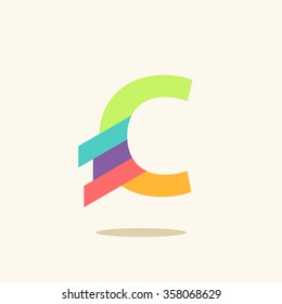 Elementos de plantilla de diseño de icono de logotipo C de carta C