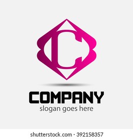 Letter C logo icon design template elements
