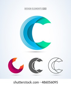 Letter C logo icon design template elements. Vector color sign isolated on white background.