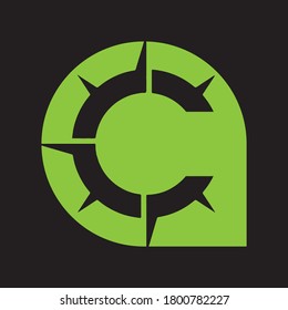 Letter C logo icon flat vector design template