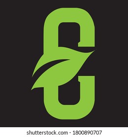 Symbol des Buchstaben C mit Symbolflache Vektordesign-Vorlage
