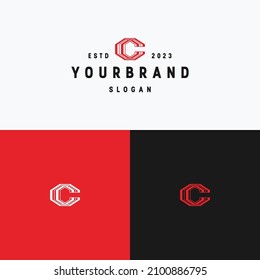 Icono de logotipo de letra C modelo de diseño plano 