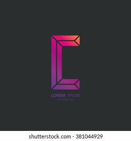 Letter C logo icon gradient design template. Vector illustration.