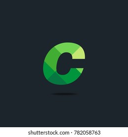 Letter C Logo icon. polygon pattern text. Geometric texture.  Vector element.
