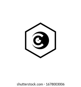plantilla de icono del logotipo de la letra C