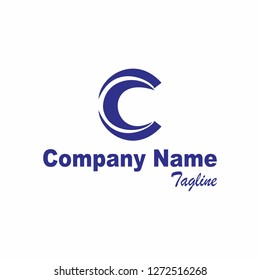 Letter c logo. C icon vector. C logo company name with tagline