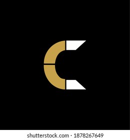 Plantilla de vector de icono del logotipo de la carta C para su empresa. Diseño inicial del logotipo, logotipo geométrico. Alfabeto creativo monograma moderno. Idea del logotipo de la empresa con el espacio de etiquetas.