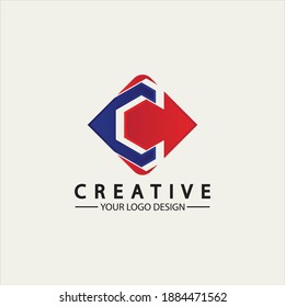 Plantilla de diseño de ilustración de vector de icono de carta C