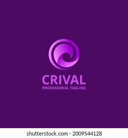 Buchstabe C Logo Symbol, Vektordesign, C violettes Logo, Vektorgrafik-Vorlage