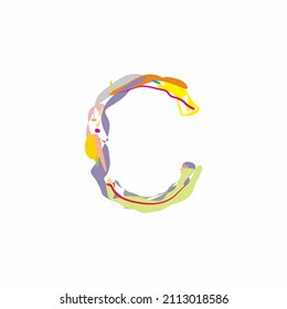 diseño vectorial del icono del logotipo de letra C. Colorido y abstracto.