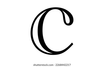 Diseño del vector de iconos con logotipo C de la letra. Diseño de logotipo elegante y sencillo