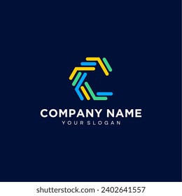 Letter C logo icon vector design. Colorful symbol