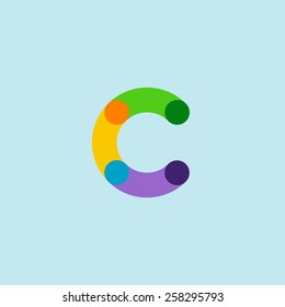 Letter C logo icon vector design. Colorful symbol