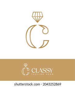 Letter C logo Identity. Inital C Logo Design Monogram Luxury for Brand Identity. Elegant crest monogram vector template design for hotel, fashion, boutique and brand identity