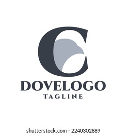 letter C logo with an illustration of a bird head. good for any business logo.