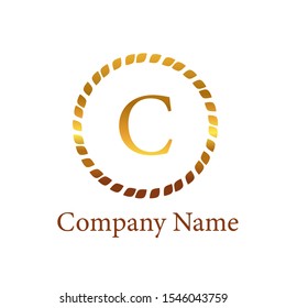 Letter C Logo. Initial Letter Design Vector Luxury Colors