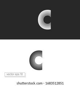 Forma isométrica del logotipo de la letra C, emblema de idea creativa