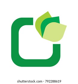 letter C logo leaf business 
