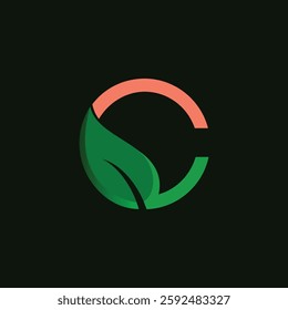 Letter C logo with leaf icon