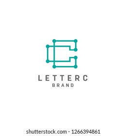 Letter C logo line initial with minimal style