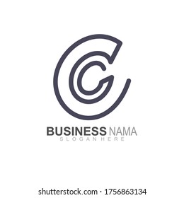Letter C logo with line, Technology logos 