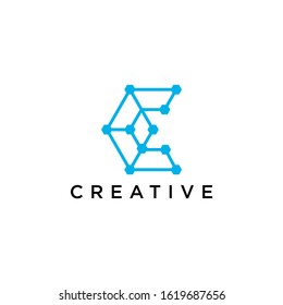 Letter C Logo. minimalist Unique modern geometric creative elegant. Vector icon